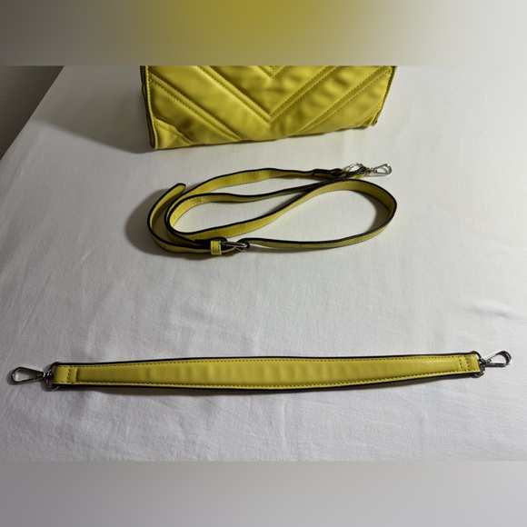 Adrienne Vittadini Quilted Crossbody Bag with 2 Detachable Straps Yellow Lime - Picture 4 of 13